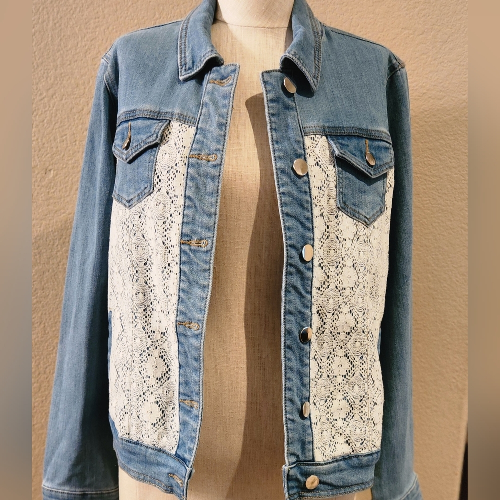 Rafaella Sport denim and lace jacket size 10